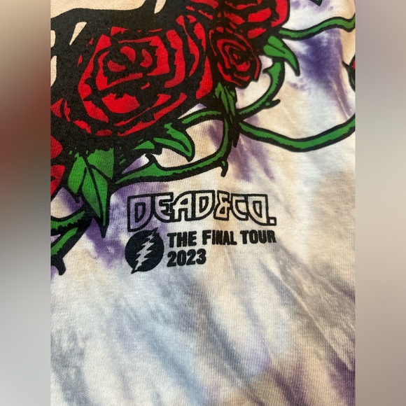 Grateful Dead 2XL Summer Tour 2023 Tie Dye Skull Roses Long Sleeve Dead & Co - Picture 2 of 8
